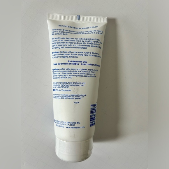 Vanicream Shave Cream For Sensitive Skin Dye Parabens Free 6 Oz New & Sealed - Picture 3 of 5
